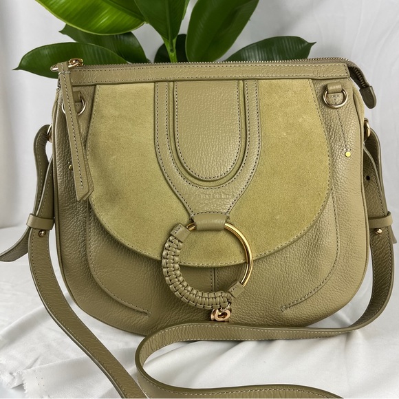 See By Chloe Handbags - SEE BY CHLOE Khaki Hana Shoulder Medium Bag Two Way Leather and Suede